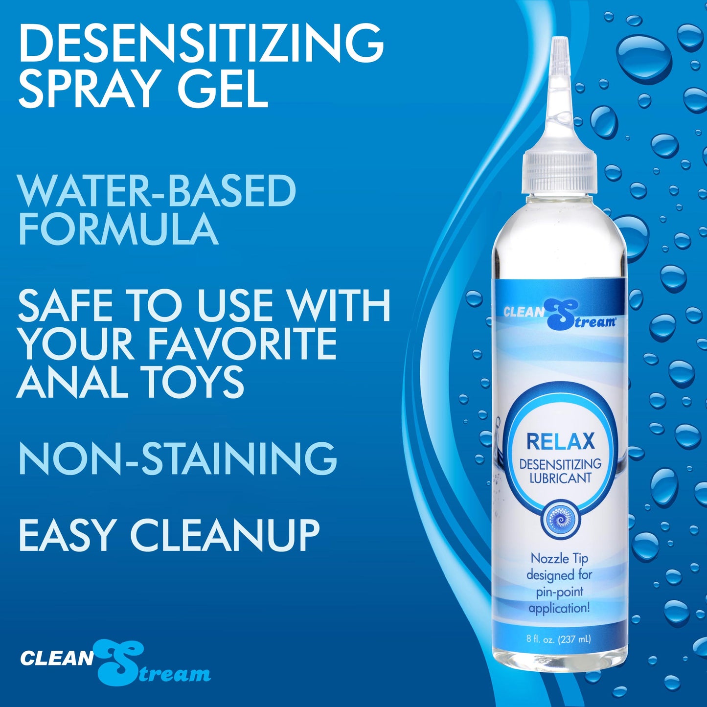 Relax Desensitizing Lubricant With Nozzle Tip - 8 Oz.