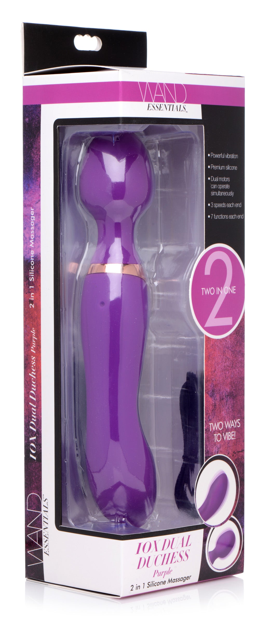 10x Dual Duchess 2-in-1 Silicone Massager - Purple