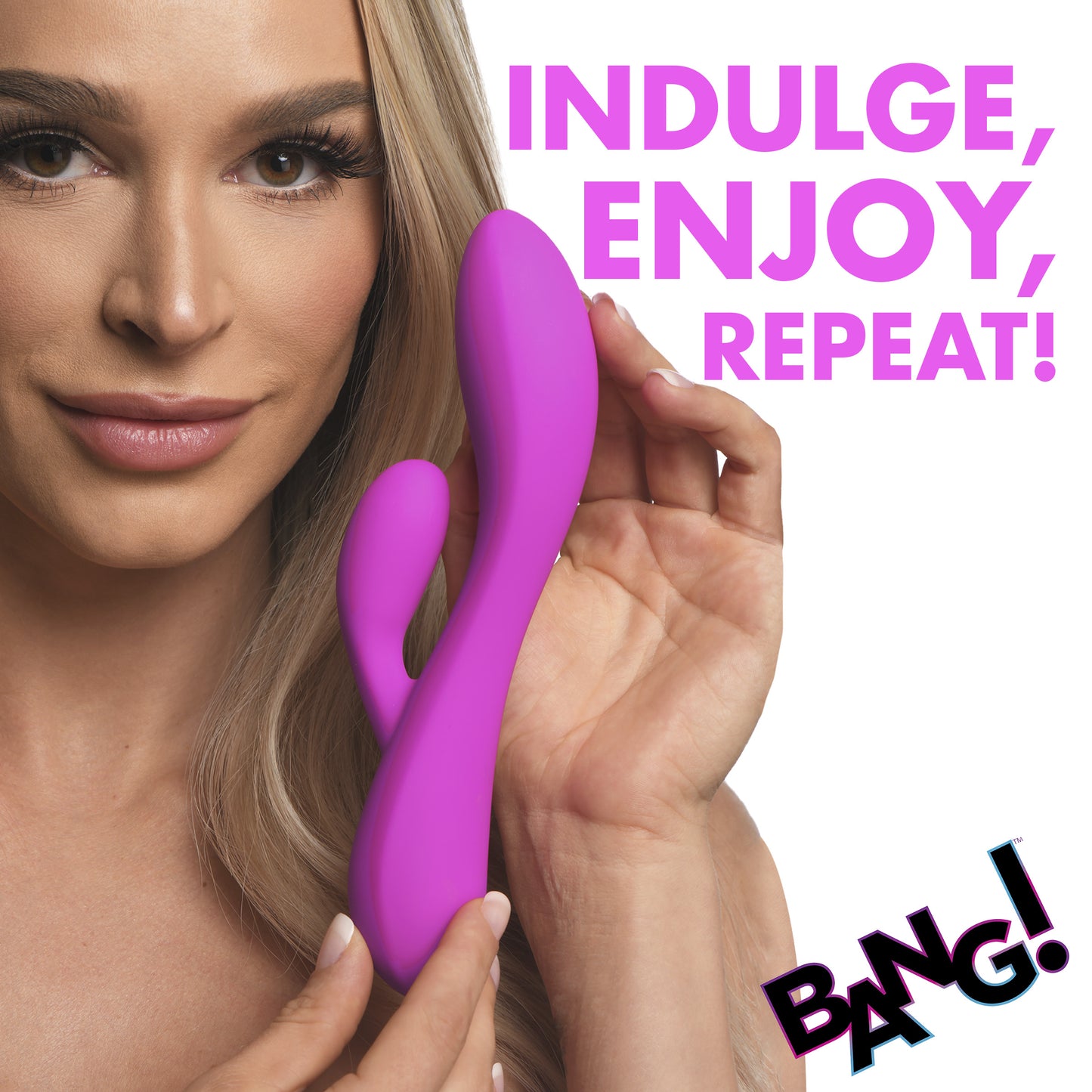 10x Flexible Silicone Rabbit Vibrator - Purple
