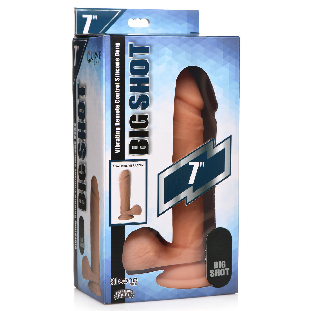 Big Shot Vibrating Remote Control Silicone Dildo With Balls - 7 Inch