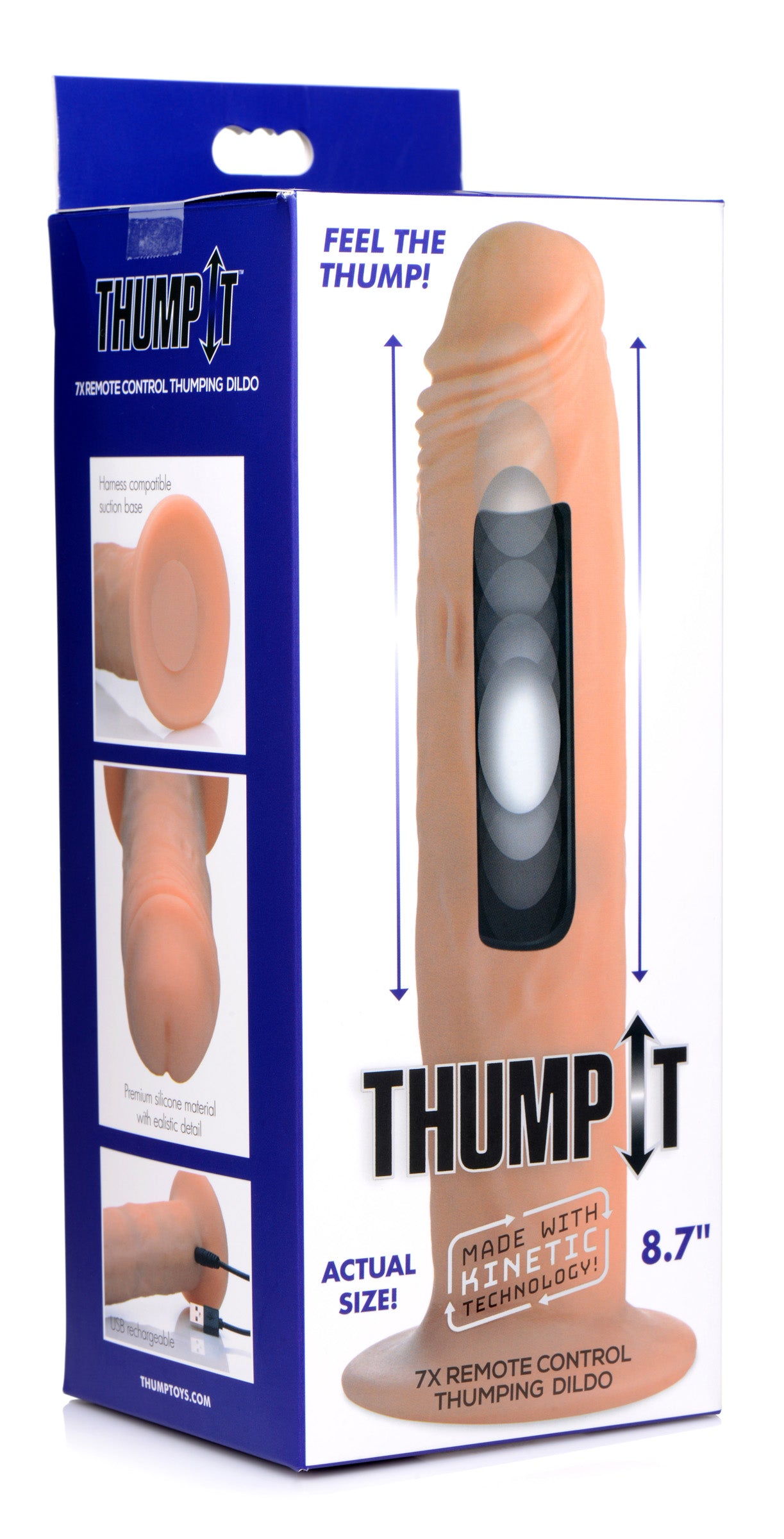 Kinetic Thumping 7x Remote Control Dildo - Large