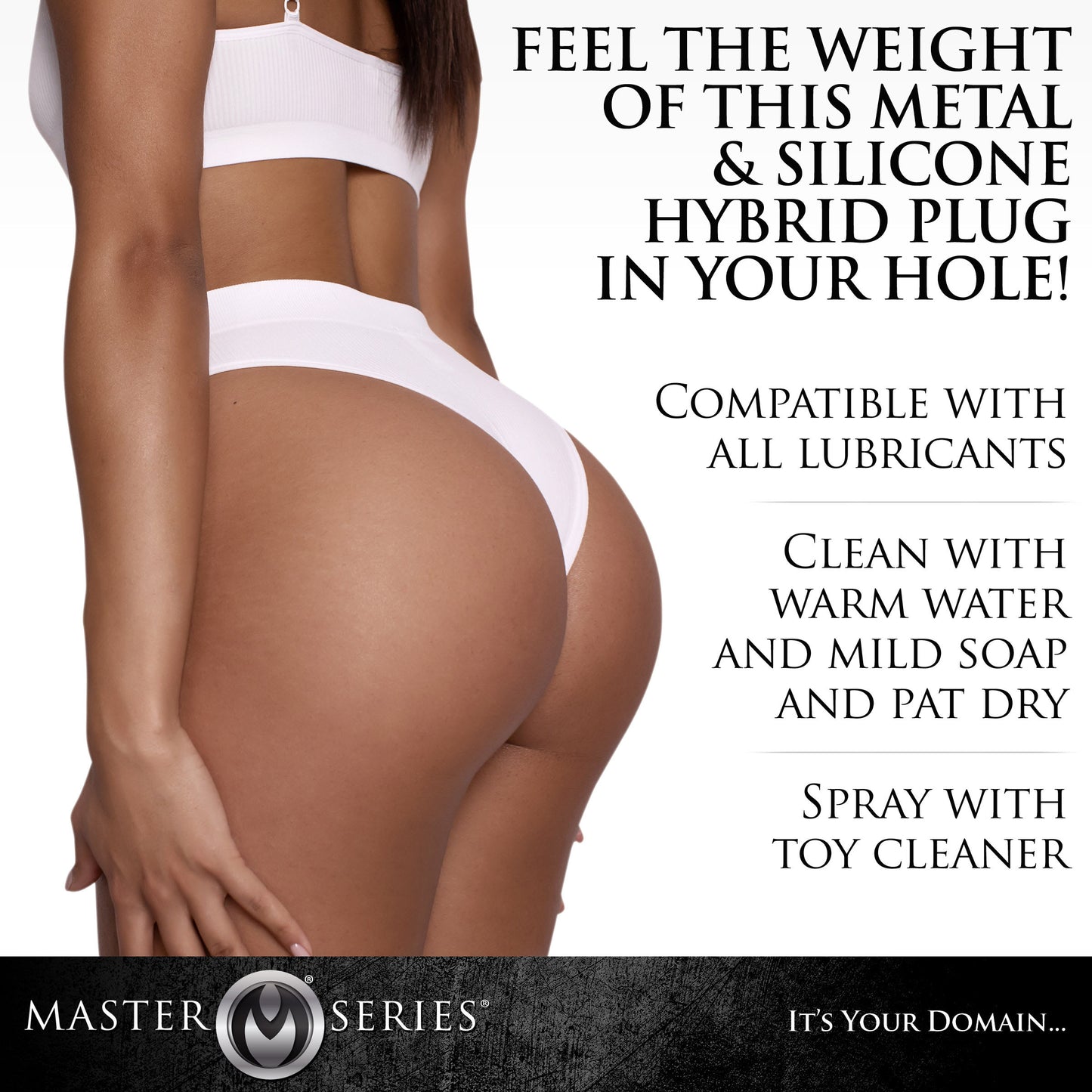 Dark Invader Metal And Silicone Anal Plug - Large