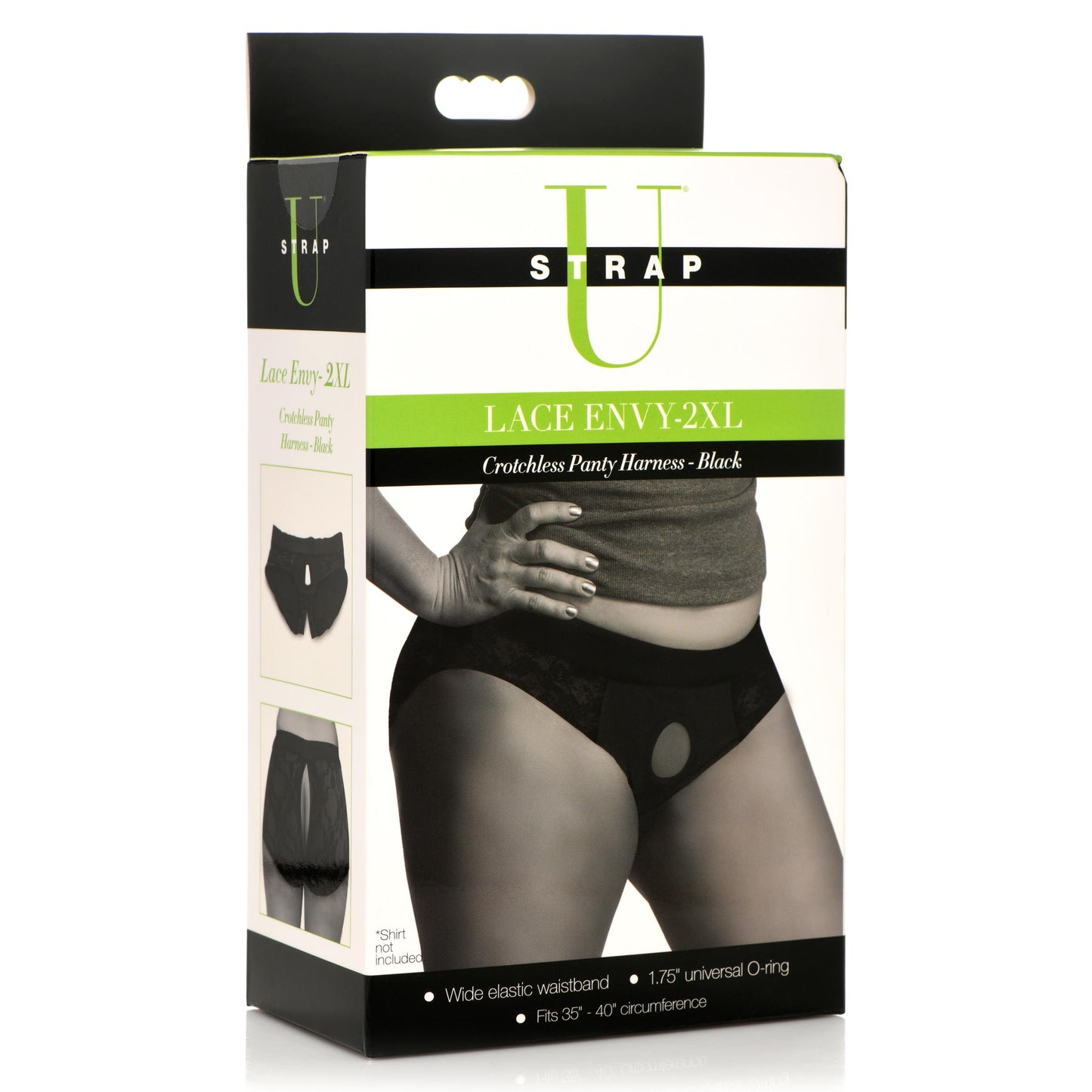Lace Envy Black Crotchless Panty Harness - 3xl
