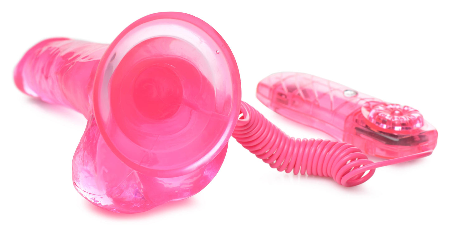 7.5 Inch Suction Cup Vibrating Dildo - Pink