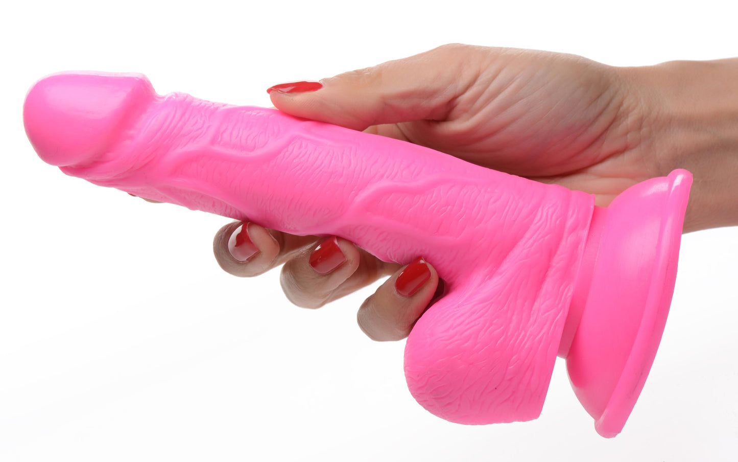 6.5 Inch Dildo With Balls - Pink