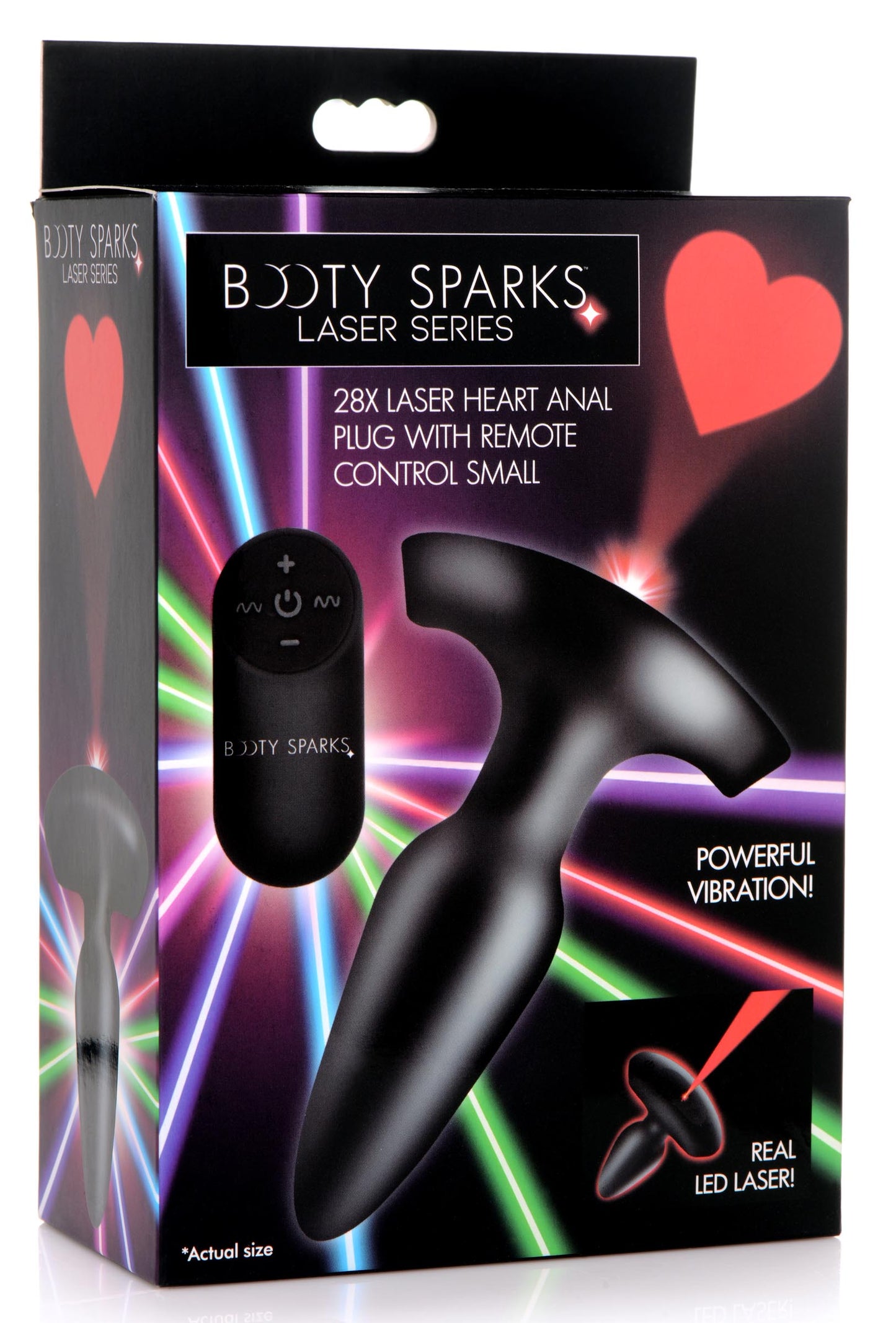 28x Laser Heart Silicone Anal Plug With Remote – Small