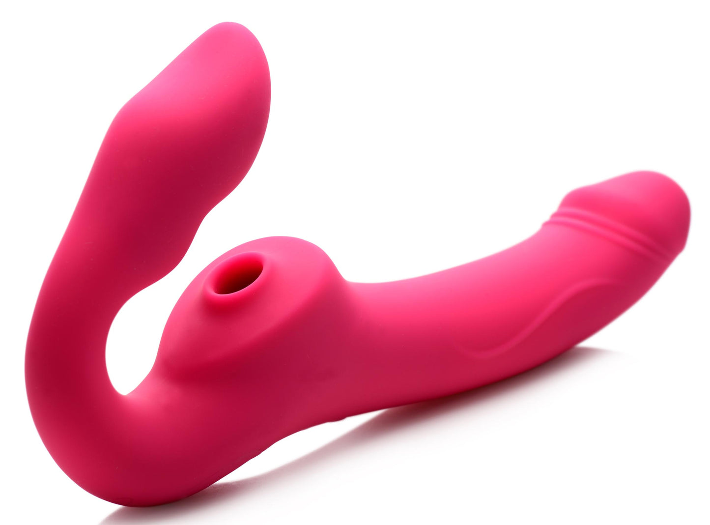 Licking And Vibrating Strapless Strap-on With Remote Control