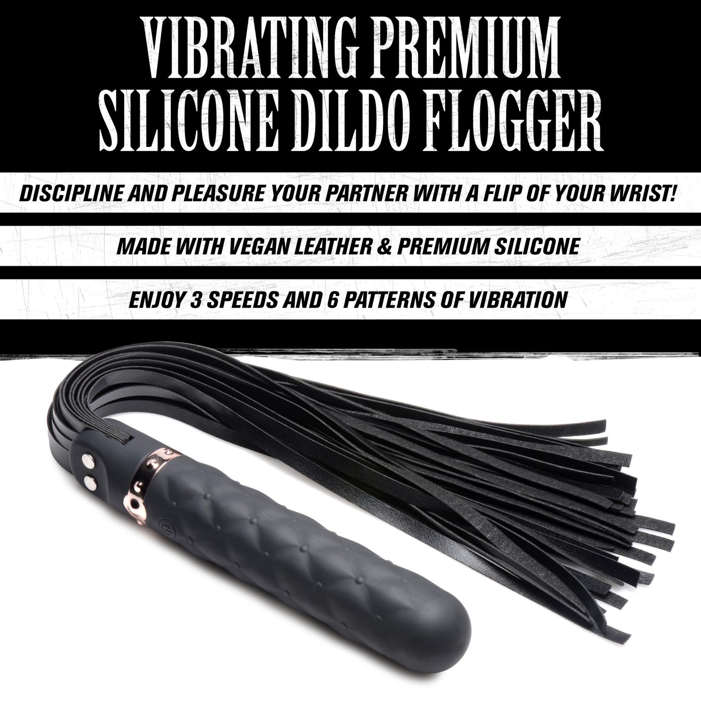 9x Vibrating Silicone Dildo Flogger