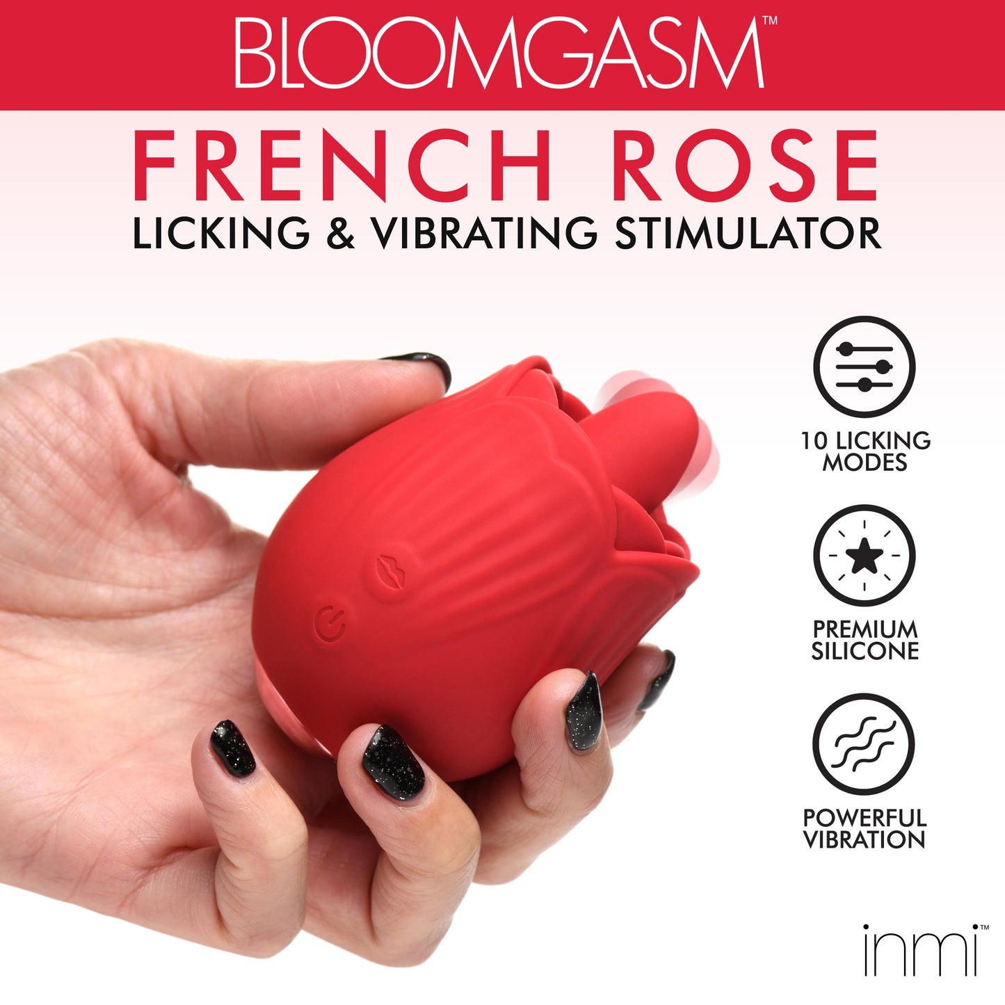 10x French Rose Licking And Vibrating Stimulator
