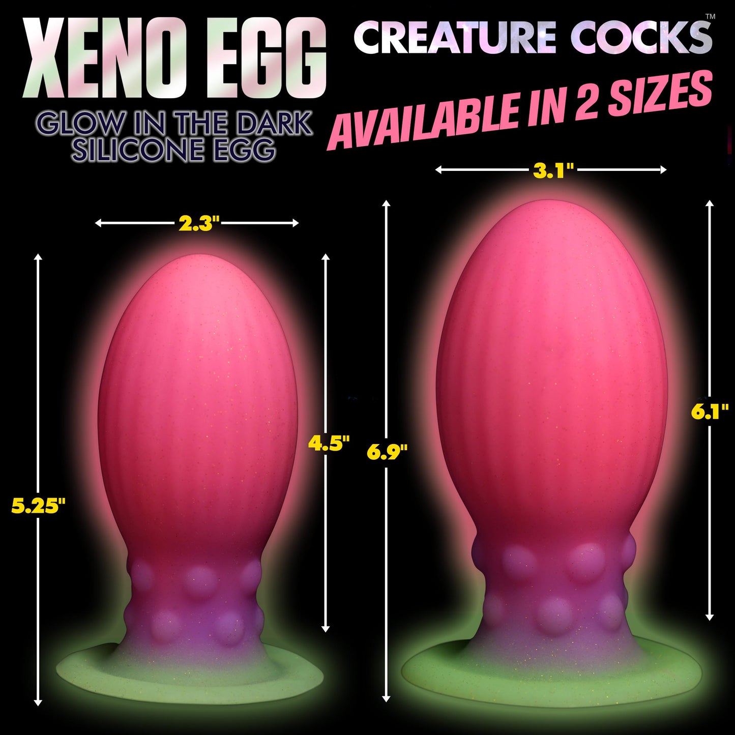 Xeno Egg Glow In The Dark Silicone Egg - Xl