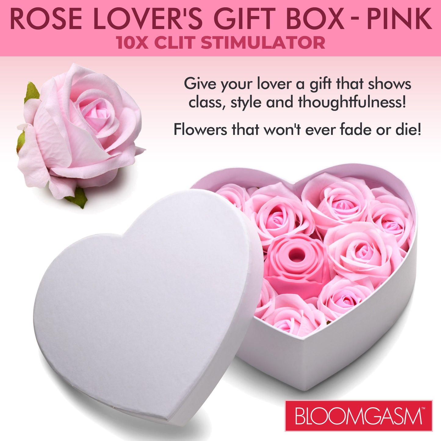 The Rose Lovers Gift Box 10x Clit Suction Rose - Pink