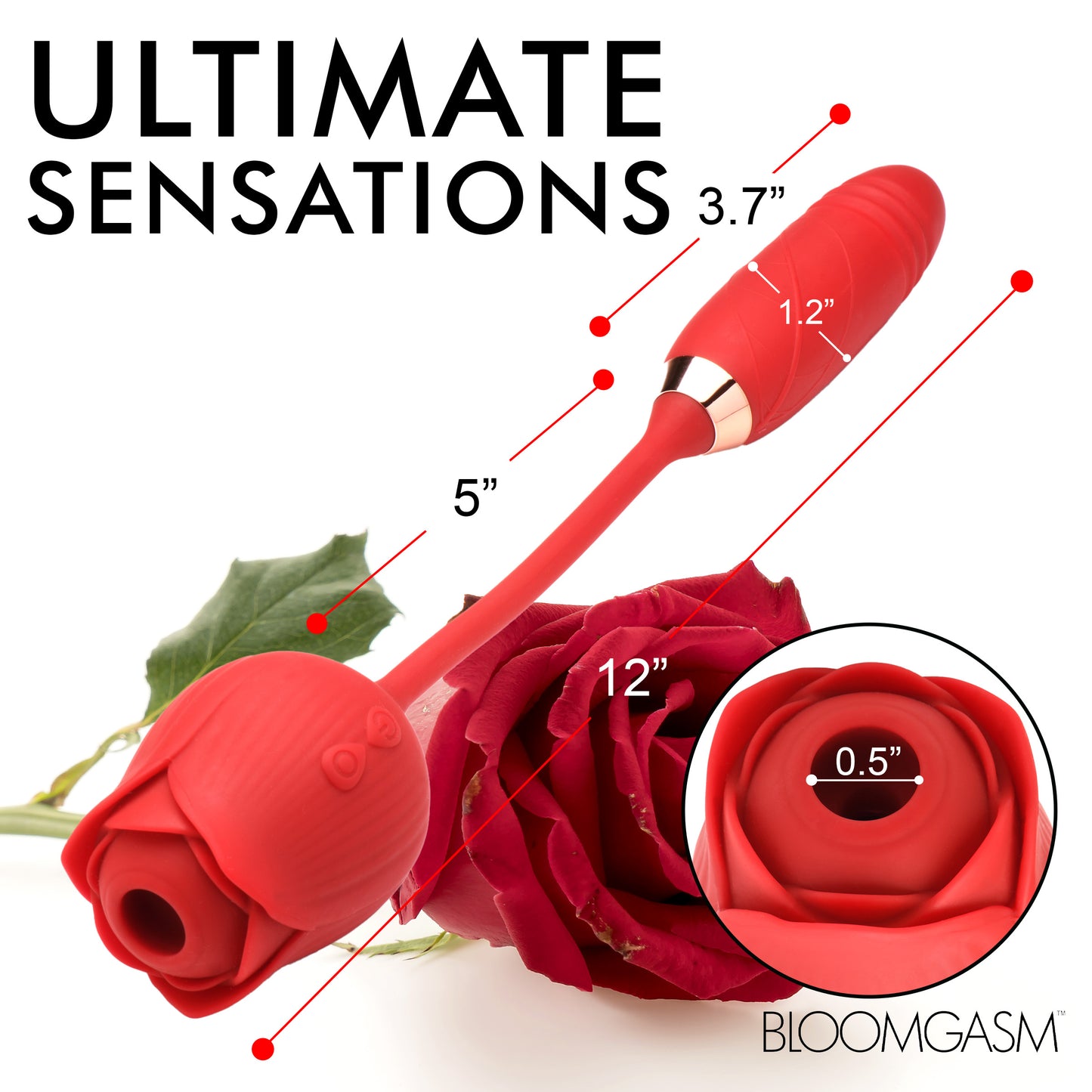 10x Romping Rose Suction And Thrusting Vibrator