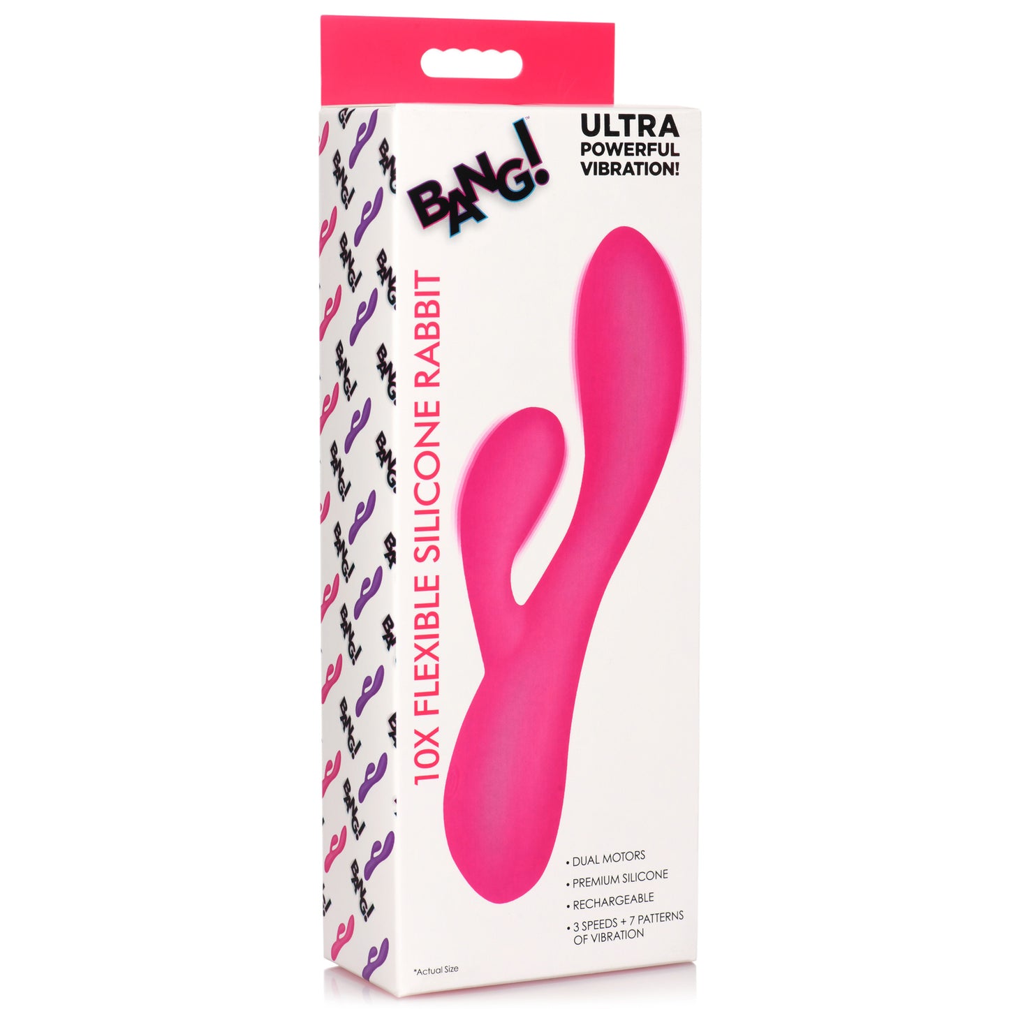 10x Flexible Silicone Rabbit Vibrator - Pink