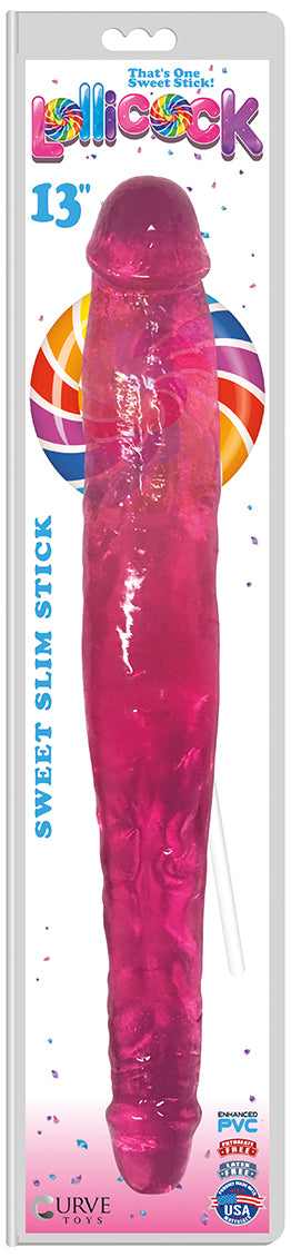 Lollicock Sweet Slim Stick Double Dildo - Pink