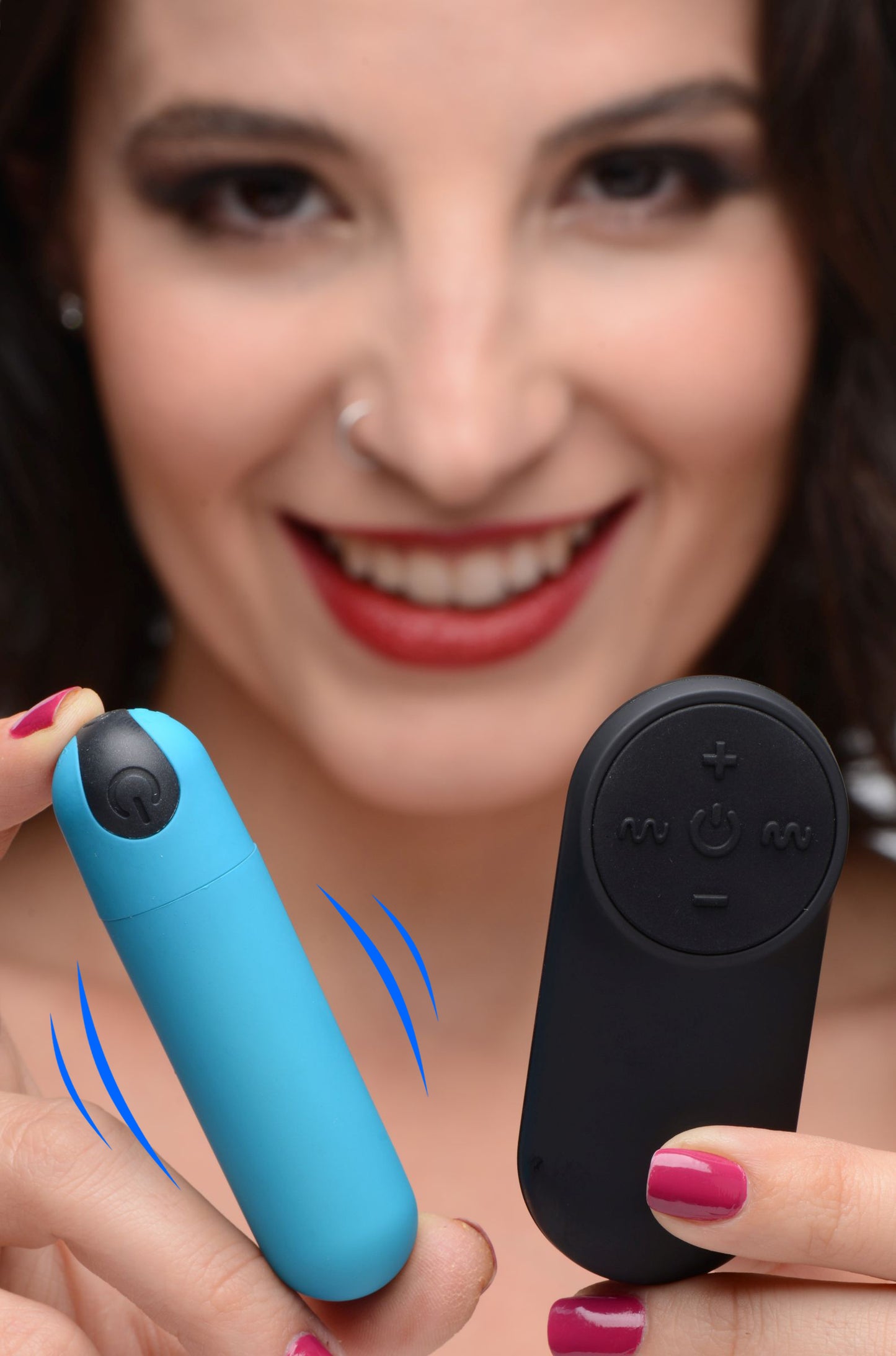 Vibrating Bullet With Remote Control - Blue